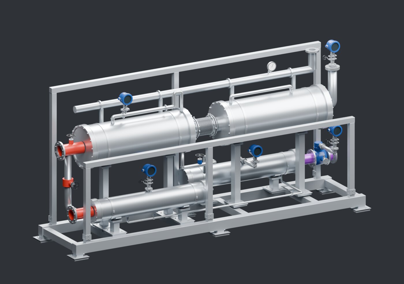Exchanger train, overview render