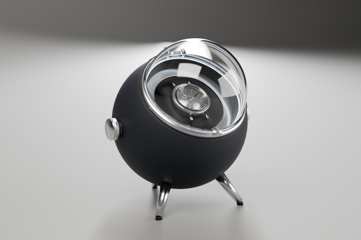Watch-winder capsule with its transparent dome