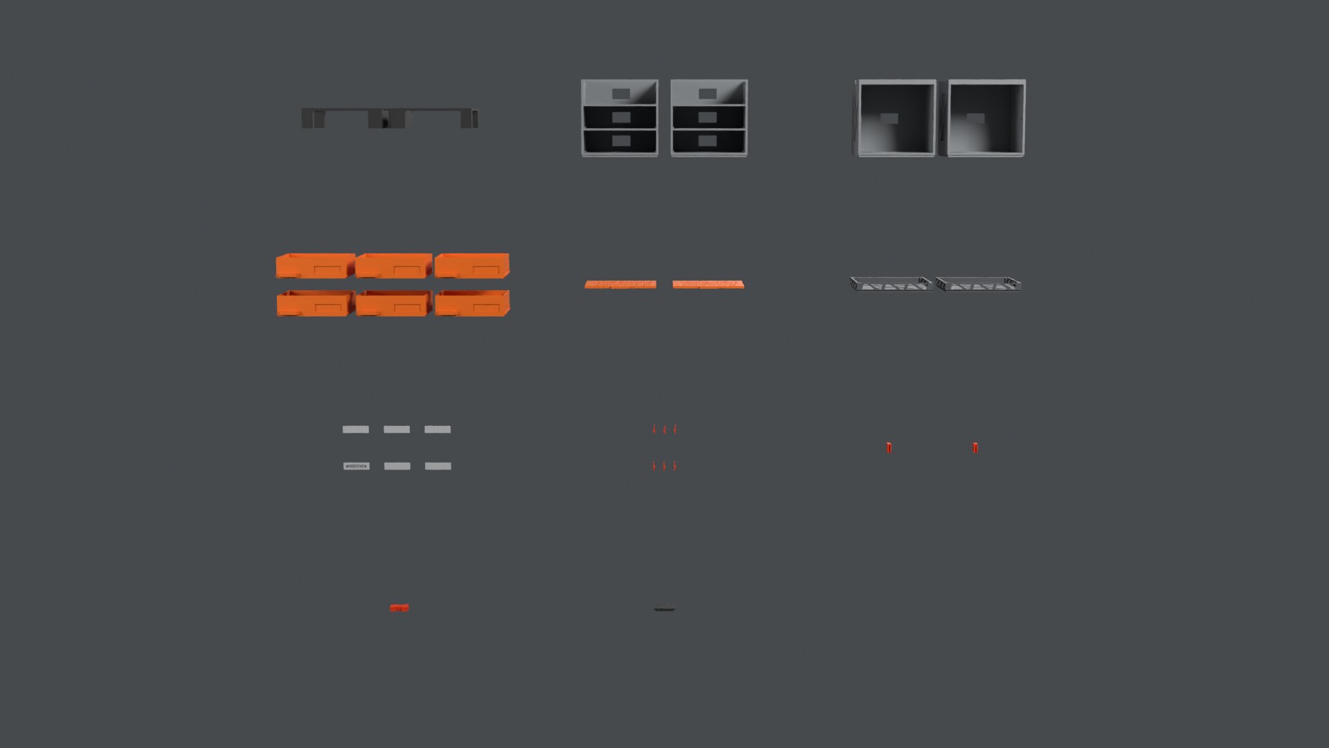 Nodestack modular parts catalog showing component inventory