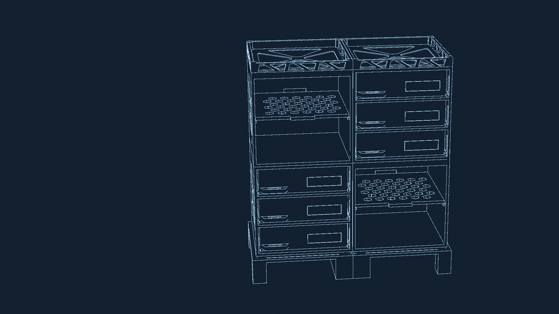 Nodestack geometric wireframe blueprint visualization